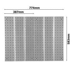 botle Kovová stena na náradie 78x59cm Úložný systém s držiakmi na náradie Háčiky na náradie Perforovaná doska Dielňa Garáž Pegboard Elektrické náradie Perforovaná stena Silná zásuvná polica Závesná polica N