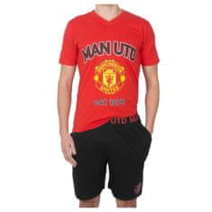 FAN SHOP SLOVAKIA Pyžamo Manchester United FC, Červené Tričko, Čierne Šortky, Bavlna | L