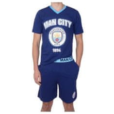 FAN SHOP SLOVAKIA Pánske Pyžamo Manchester City FC, Tričko a Šortky, 100% Bavlna | L