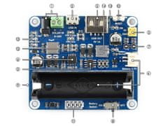 Waveshare Riadiaci modul solárneho systému s modulom riadenia solárnej energie, 6V ~ 24V