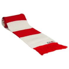 FAN SHOP SLOVAKIA Futbalový šál, červeno-biele pruhy, strapce, 145x20cm