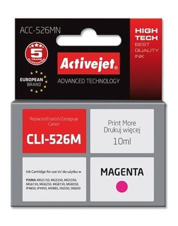 ActiveJet atrament Canon CLI-526M, 10 ml, nový ACC-526M