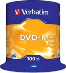 VERBATIM DVD-R(100-Pack)Spindl/MattSlvr/16x/4.7GB