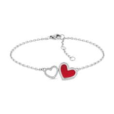 Tommy Hilfiger Pôvabný oceľový náramok so srdiečkami Enamel Hearts 2780745