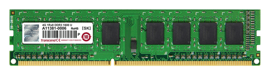 Transcend pamäť 4GB DDR3-1600 U-DIMM (JetRam) 1Rx8 CL11