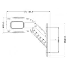 Kaxl Obrysové LED svetlo zadné ľavé 135mm, 12/24V, KMR8