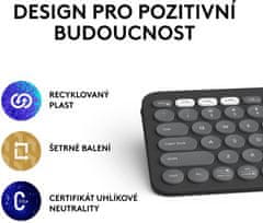 Logitech Pebble Keyboard 2 K380s (920-011851), šedá