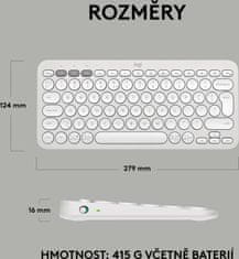 Logitech Pebble Keyboard 2 K380s (920-011852), biela