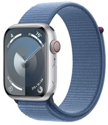 Inteligentné hodinky Apple Watch Series 9 Cellular Apple Pay Retina displej vodoodolnosť WR50 pre plávanie detekcie autonehody nové funkcie fázy spánku SOS volania krytia proti prachu akcelerometer GPS stále zapnutý EKG monitorovanie tepu srdcovej činnosti hudobný prehrávač volanie notifikácie NFC platby Apple Pay hluk App Store Senzor na snímanie okysličenia krvi meranie fyzickej kondície VO2 max ovládanie dvojitým poklepaním