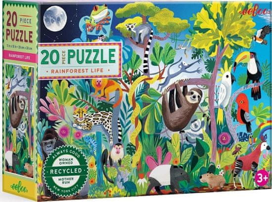 eeBoo Puzzle Život v pralese 20 dielikov