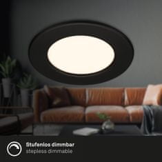 BRILONER BRILONER LED vstavané svietidlo, 11,5 cm, 6W, 600lm, čierna BRI 7049015