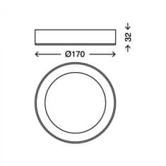 BRILONER BRILONER LED stropné svietidlo, priemer. 17 cm, 11 W, 3000 K matný chróm BRI 7122-014