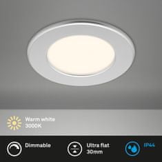 BRILONER BRILONER LED vstavané svietidlo, 11,5 cm, 6W, 600lm, matný chróm BRI 7049014