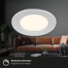 BRILONER BRILONER LED vstavané svietidlo, 11,5 cm, 6W, 600lm, matný chróm BRI 7049014