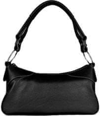 VegaLM Kožená kabelka na rameno v čiernej farbe