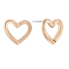 Calvin Klein Pôvabné bronzové náušnice Srdiečka Minimalist Hearts 35000392