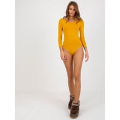 Ex moda Dámske body s dlhými rukávmi AERYN tmavo žlté EM-BO-606.35P_392695 L