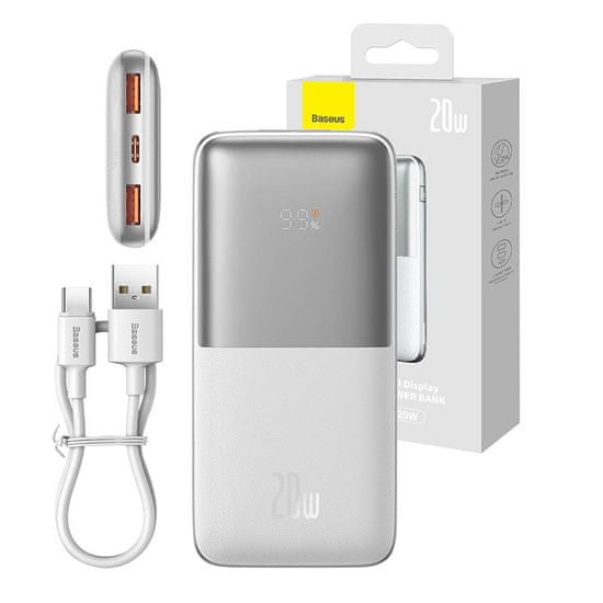 BASEUS Powerbank Baseus Bipow Pro 10000mAh, 2xUSB, USB-C, 20W (biela)