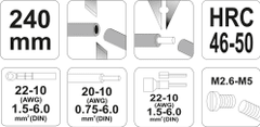 YATO Kliešte odizolovacie a konektorové univerzálne 240 mm