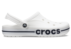 Crocs Bayaband Clogs Unisex, 38-39 EU, M6W8, Dreváky, Šlapky, Papuče, White/Navy, Biela, 205089-126