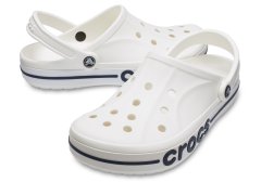 Crocs Bayaband Clogs Unisex, 37-38 EU, M5W7, Dreváky, Šlapky, Papuče, White/Navy, Biela, 205089-126