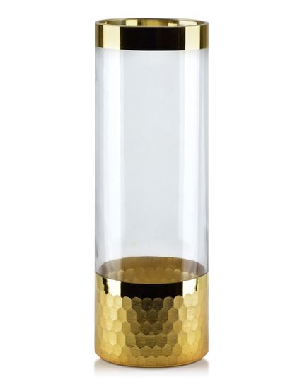 Mondex Sklenená váza Serenite 29,8 cm číra/zlatá