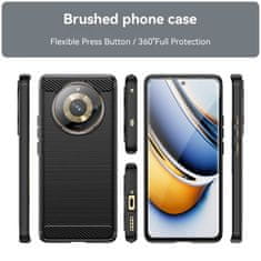 IZMAEL Carbon Shield TPU puzdro pre Realme 11 Pro/11 Pro Plus - Čierna KP27947