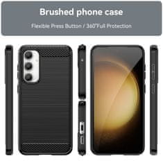 IZMAEL Carbon Shield TPU puzdro pre Samsung Galaxy S23 FE - Čierna KP27951