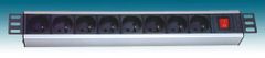 PremiumCord 19" PDU, 1.5U, 8x230V, 2m kábel Euro, vypínač