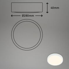 BRILONER BRILONER LED prisadené svietidlo pr. 28 cm, 16 W, 2000 lm, biele BRILO 3700-016