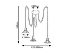 Rabalux Rabalux závesné svietidlo Daryl E27 3x MAX 40W čierna 5272