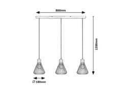 Rabalux Rabalux závesné svietidlo Farfalle E27 3x MAX 40W čierna 3149