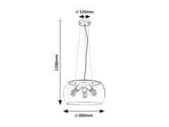 Rabalux Rabalux závesné svietidlo Ursula E27 3x MAX 40W čierna 3190