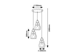 Rabalux Rabalux závesné svietidlo Salvatore E27 3x MAX 40W čierna 72213