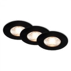 BRILONER BRILONER 3ks sada LED vstavané svietidlo, 6,5 cm, 3x 3,6 W, 350lm, čierna BRI 7606035