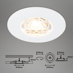 BRILONER BRILONER 3ks sada LED vstavané svietidlo, 6,5 cm, 3,6 W, 350lm, biele BRI 7606036