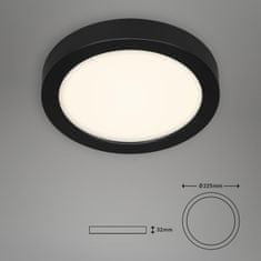 BRILONER BRILONER LED stropné svietidlo, priemer. 22,5 cm, 16,5 W, čierna BRI 3465-415