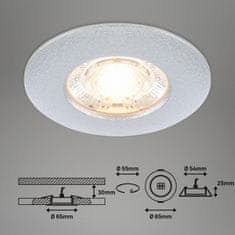 BRILONER BRILONER 3ks sada LED vstavané svietidlo, 6,5 cm, 3,6 W, 350lm matný chróm BRI 7606034