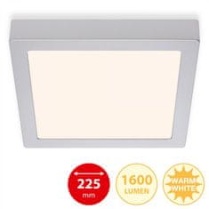 BRILONER BRILONER LED stropné svietidlo, 22,5 cm, 16,5 W, matný chróm BRI 7118-014