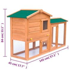 Petromila vidaXL Veľká vonkajšia králikáreň/klietka pre zvieratá, drevená 
