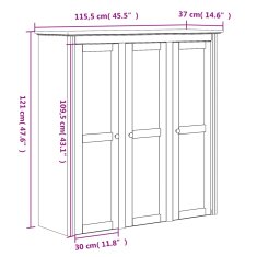 Petromila vidaXL Komoda BODO sivá 115,5x43x200,5 cm borovicový masív