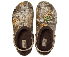 Crocs Classic Lined Realtree Edge Clogs pre mužov, 48-49 EU, M13, Dreváky, Šlapky, Papuče, Chocolate, Hnedá, 205377-280