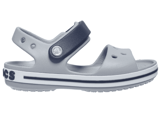 Crocs Crocband Sandals pre deti, 34-35 EU, J3, Sandále, Šlapky, Papuče, Light Grey/Navy, Sivá, 12856-01U