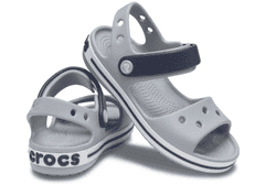 Crocs Crocband Sandals pre deti, 32-33 EU, J1, Sandále, Šlapky, Papuče, Light Grey/Navy, Sivá, 12856-01U