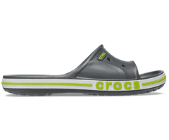 Crocs Bayaband Slides Unisex, 37-38 EU, M5W7, Šlapky, Sandále, Papuče, Slate Grey/Lime Punch, Sivá, 205392-0GX