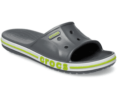 Crocs Bayaband Slides Unisex, 38-39 EU, M6W8, Šlapky, Sandále, Papuče, Slate Grey/Lime Punch, Sivá, 205392-0GX