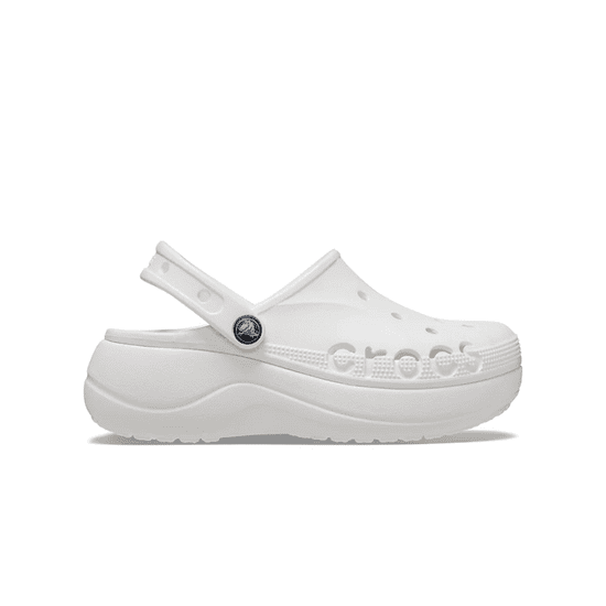 Crocs Baya Platform Clogs pre ženy, 41-42 EU, W10, Dreváky, Šlapky, Papuče, White, Biela, 208186-100