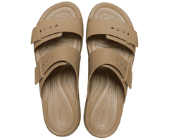 Crocs Brooklyn Buckle Low Wedge Sandals pre ženy, 42-43 EU, W11, Sandále, Šlapky, Papuče, Khaki, Hnedá, 207431-260