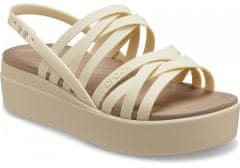 Crocs Brooklyn Strappy Low Wedge Sandals pre ženy, 39-40 EU, W9, Sandále, Šlapky, Papuče, Bone, Béžová, 206751-2Y2