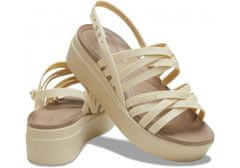 Crocs Brooklyn Strappy Low Wedge Sandals pre ženy, 38-39 EU, W8, Sandále, Šlapky, Papuče, Bone, Béžová, 206751-2Y2